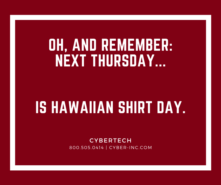 Friday Fun Hawaiian Shirt Day