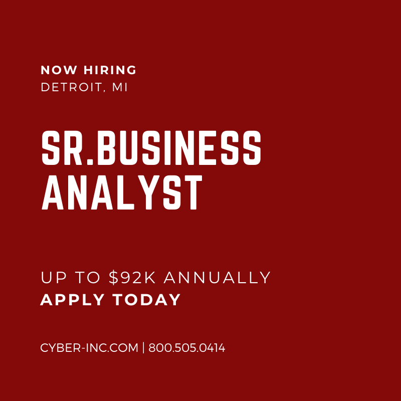 Senior Business Analysts wanted with SAP HANA experience for opportunity with downtown Detroit employer
