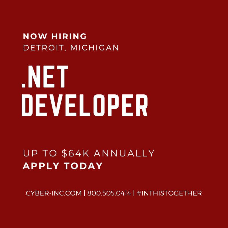 NET Developer Detroit MI Healthcare