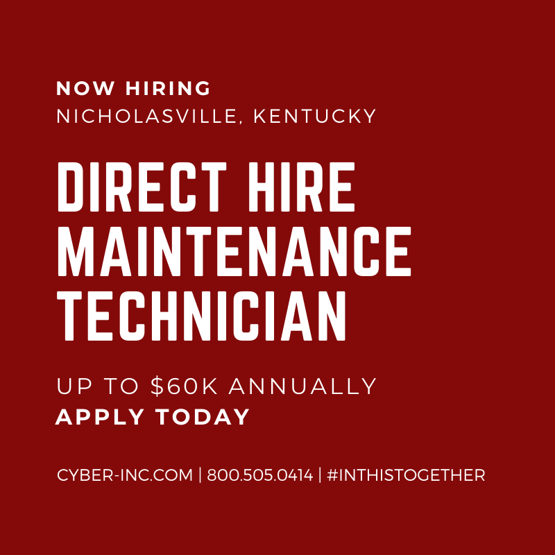 Maintenance Technician Direct Hire Nicholasville Kentucky