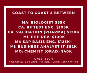 IT and Engineering Job Opportunities Coast to Coast & Between