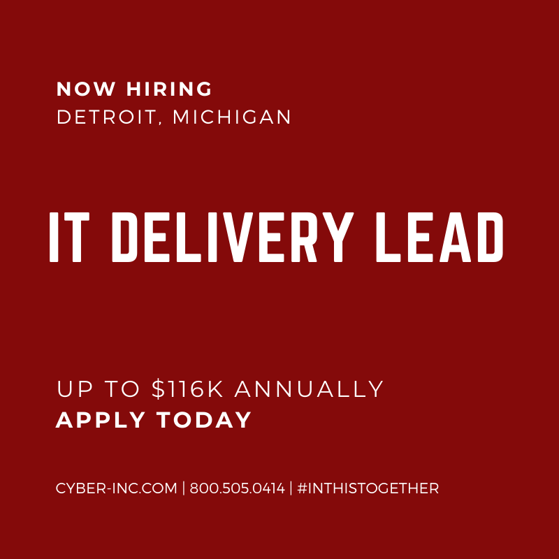 Information Technology Delivery Lead Job Opening Detroit