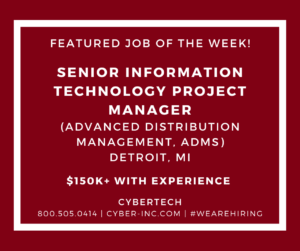 Senior Information Technology Project Manager Wanted (Utilities industry experience)